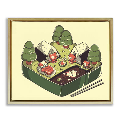 Kawaii Sushi Camp Bento Floating Frame, design by Tobe Fonseca