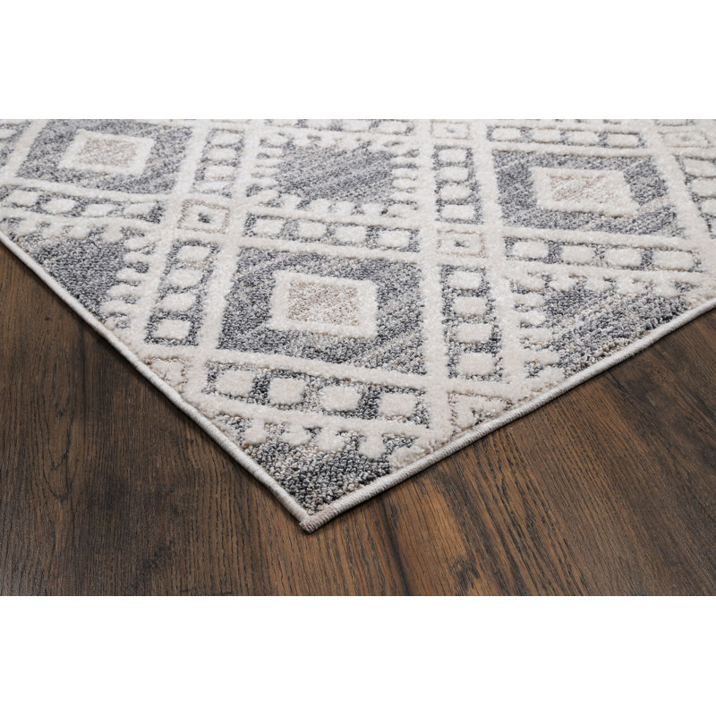 Tapis gris / crème Saltville, Rectangle 7 pi 10 po x 10 pi 10 po
