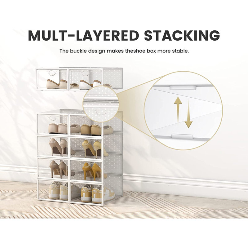 12 Pair Stackable Shoe Storage Box