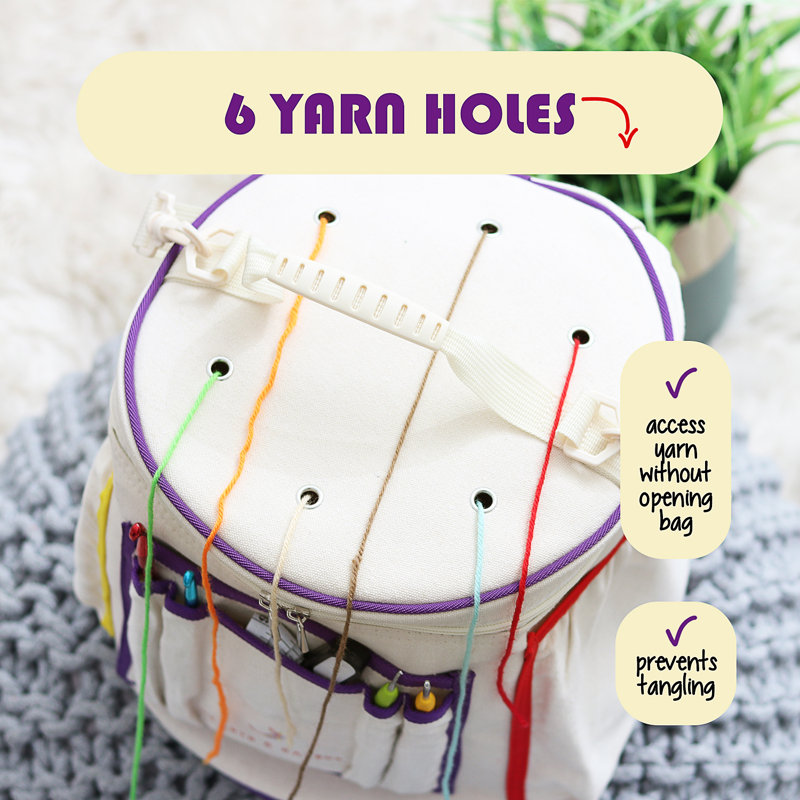 Sac de rangement en crochet et accessoires, Beige