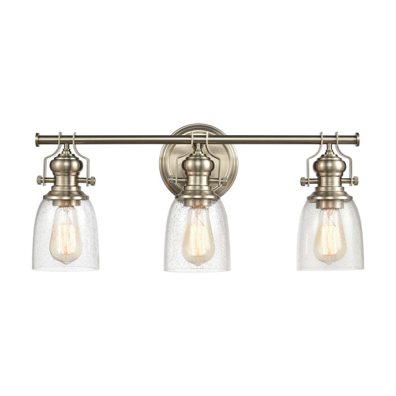 Éclairage pour salle de bain 3 lumières Chadwick - nickel satiné de 23 po de largeur, H 10 po x l 23 po x P 7 po