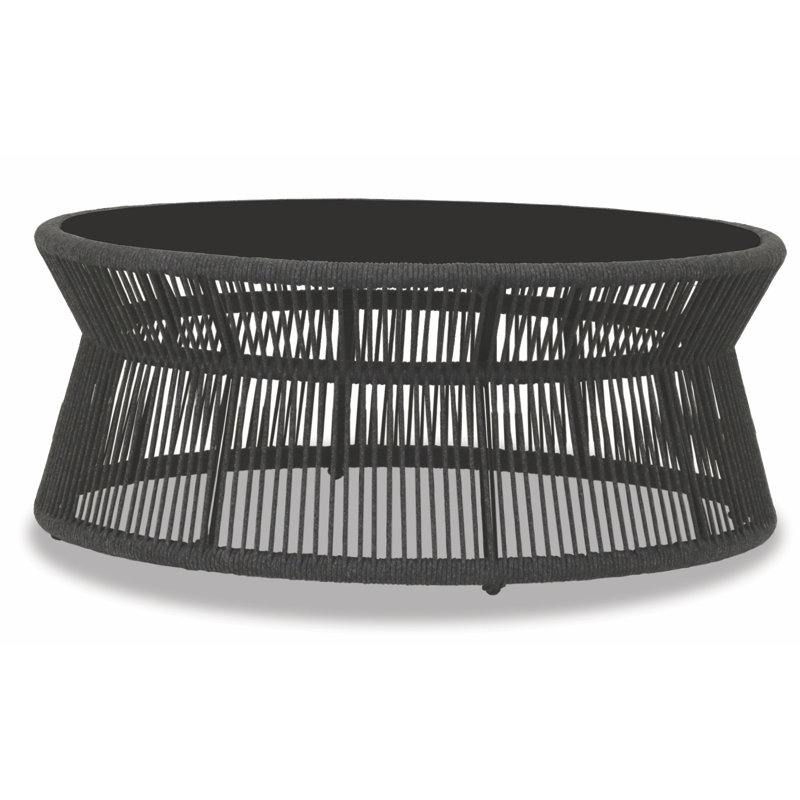 Miami Outdoor Round Coffee Table, Charcoal