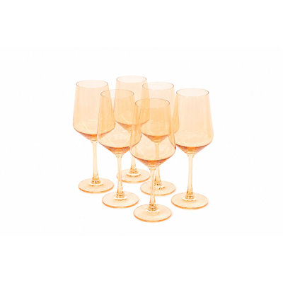 Creamsicle Colored Wine Glass - Set of 6 - Stemmed