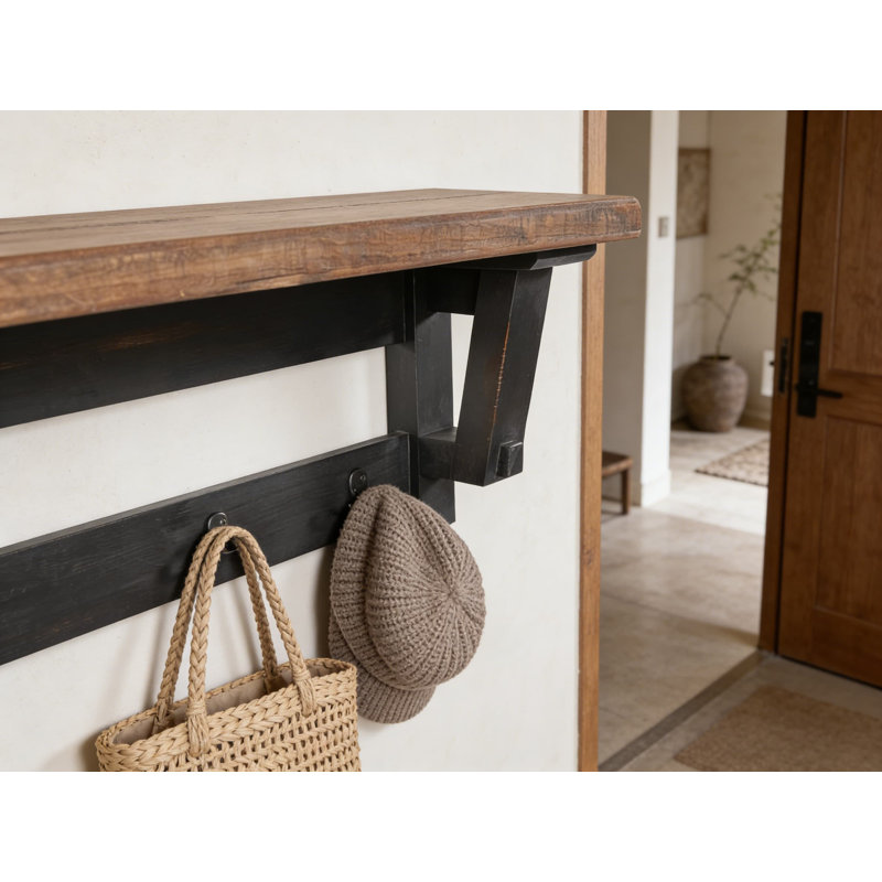 Portemanteau en bois avec tablette Adam