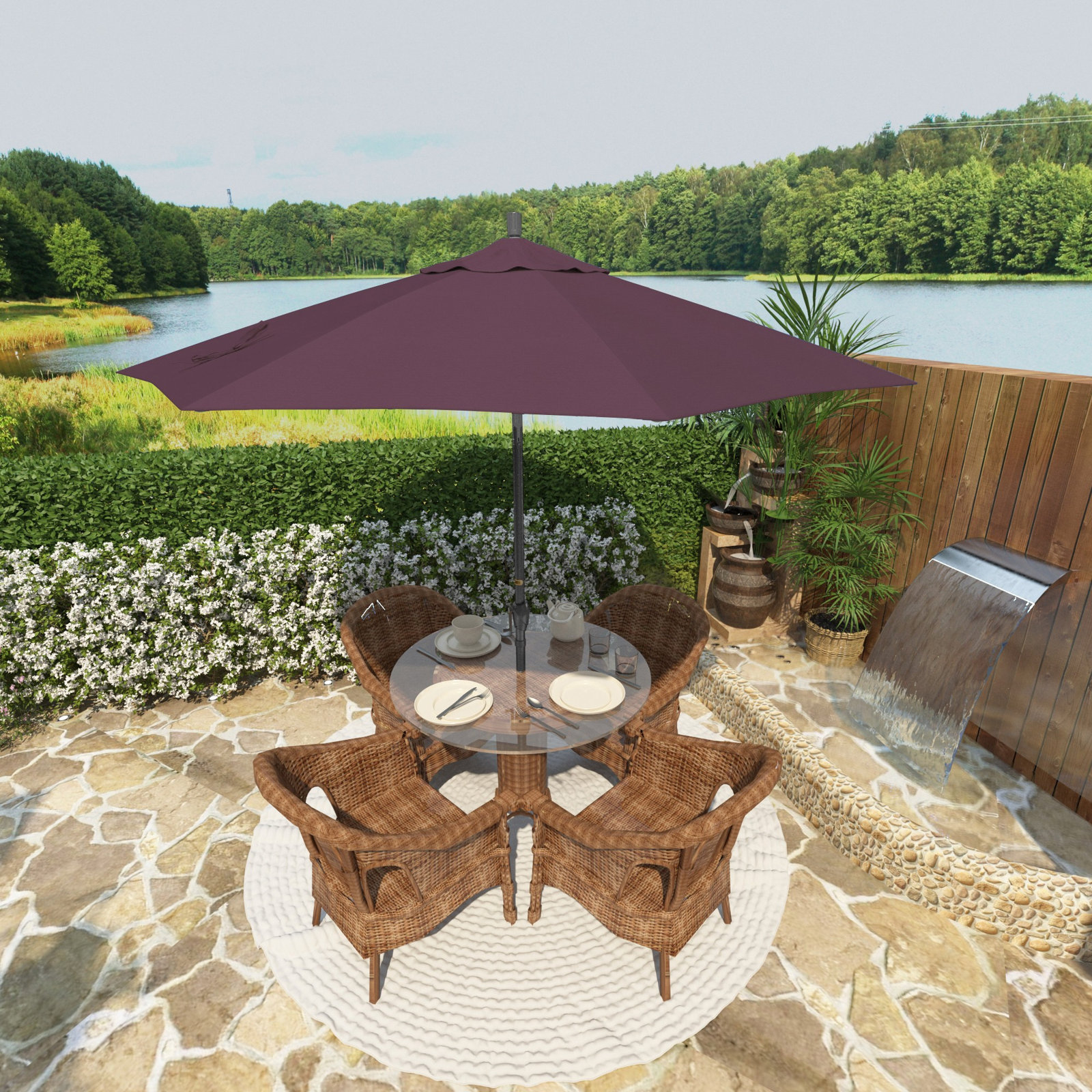 Lexia 90'' Sunbrella® Outdoor Umbrella, Iris Sunbrella®