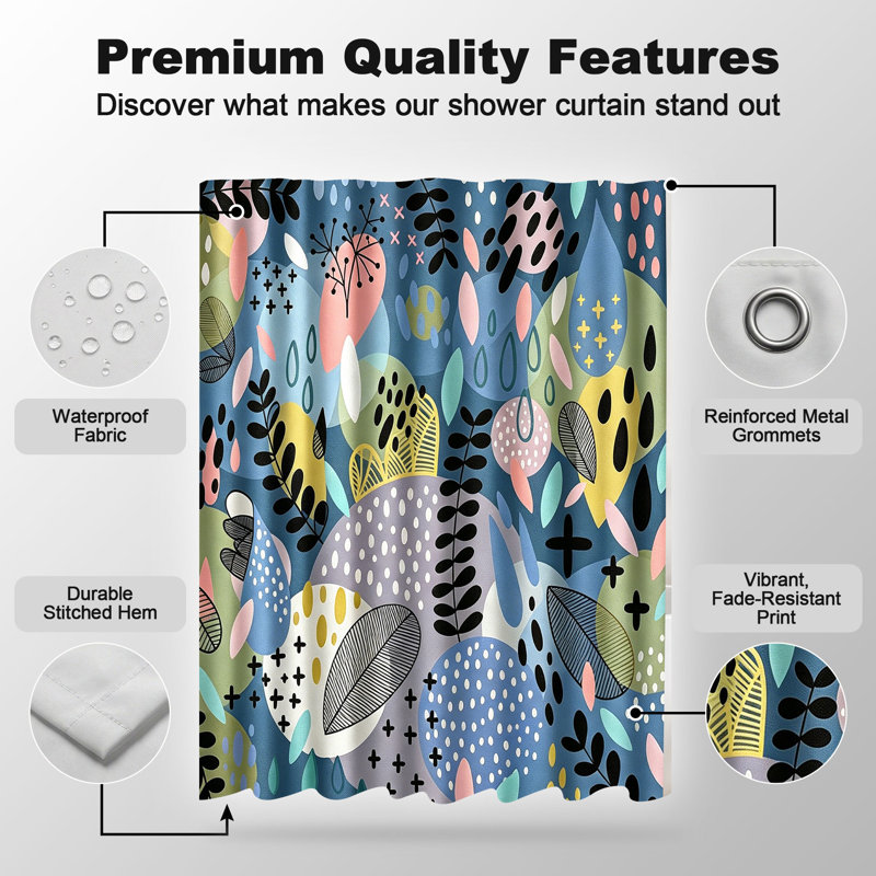 Shower Curtains with Hooks Included