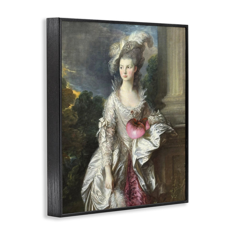 Dame historique avec gant de boxe, giclée encadrée, design par Grotto Studios, H 30 po x l 24 po, Giclée encadrée noir minuit