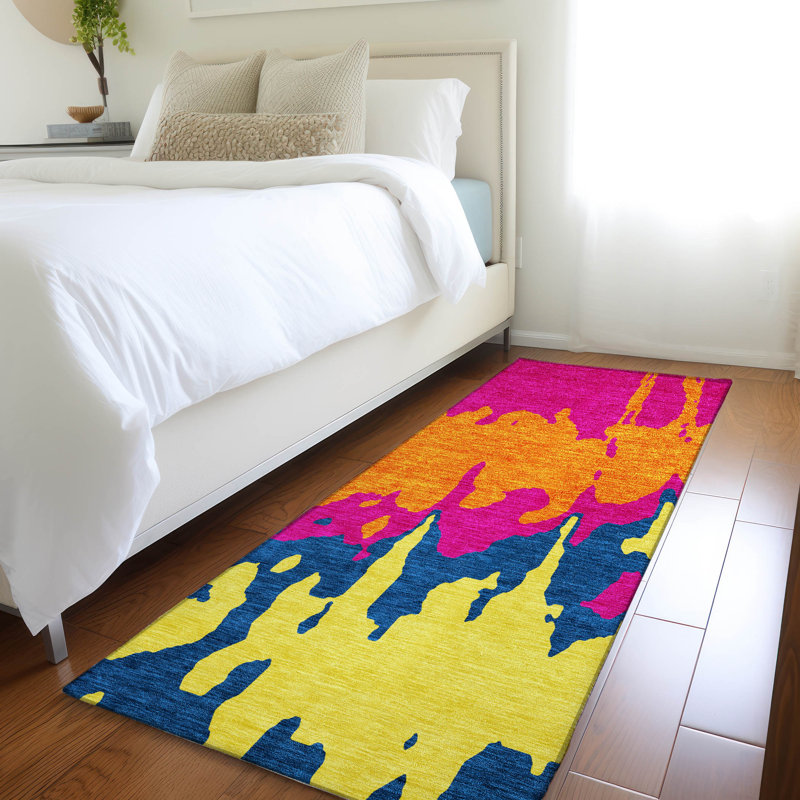 Premium Machine Washable Prisco Pink Rug, Runner 2'3" x 7'6"