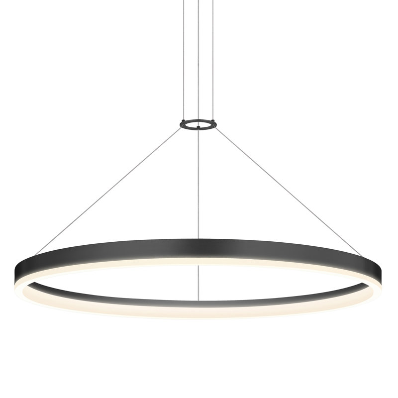 Corona 1 - Light LED Pendant, 2" H x 31.5" W, Satin Black