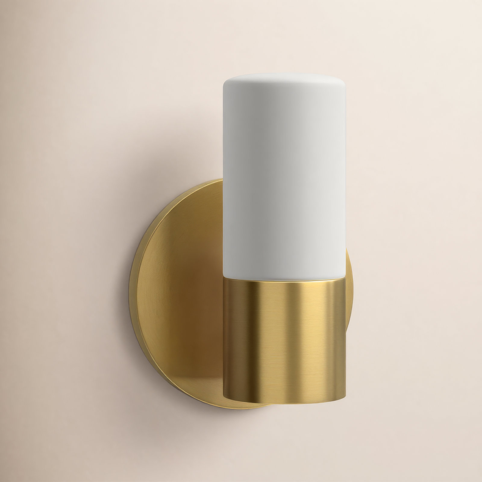 Otto Single Light Glass Dimmable Armed Sconce, Aged Brass