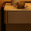 Bureau rectangulaire en pierre frittée avec 2 tiroirs-938914701