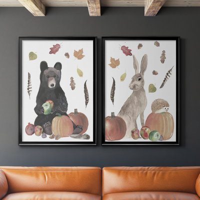 «Cute Autumn Forest I», toile encadrée de qualité supérieure - prête à être accrochée