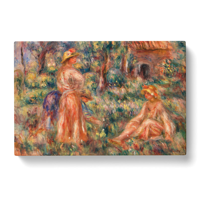 Girls In A Landscape by Pierre-Auguste Renoir - Wrapped Canvas Painting, 40cm H x 60cm W x 3cm D