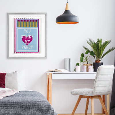 You Strike My Fancy Framed Print Under Glass, design by Lil' Rue