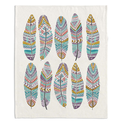  Jeté Boho Feathers