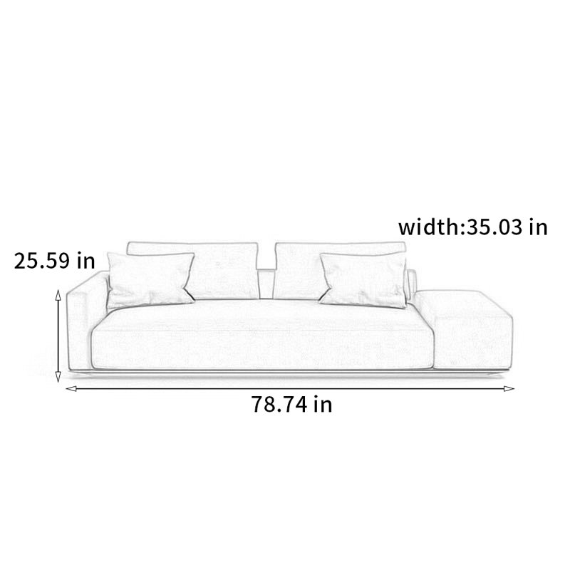 Élégante chaise en bois massif de coton et lin, Orienté à gauche (vu de face)