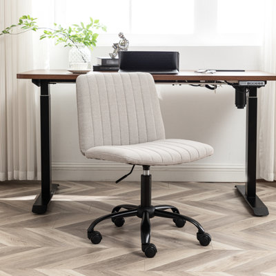 Fabric Swivel Office Chair - Height Adjustable With Soft Covering, 360° Rotation, Stable Base, Blue, Comfortable Padding Contemporary Furniture Breathable Upholstery, Swivel, Metal 5 , Blue