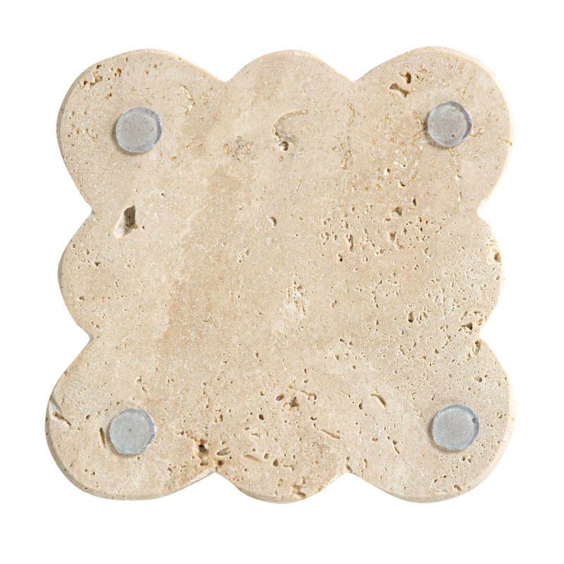 Tuscan Elegance Travertine Coaster Set