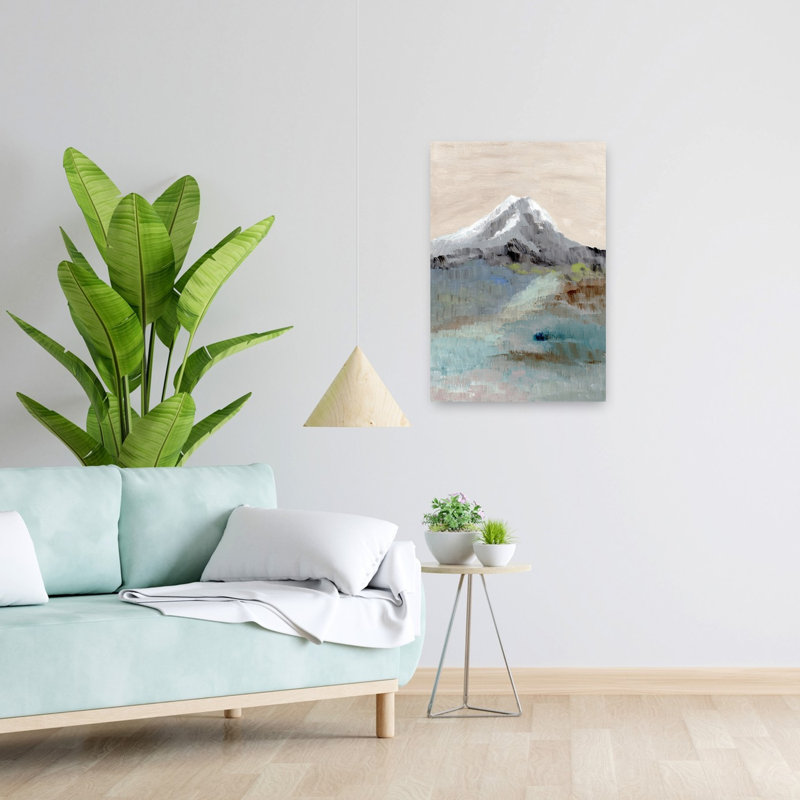 Misty Mountain Peak Abstract Peaceful Serene Landscape Mountain Wall Art