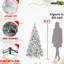 Arbre de Noël 7,5 pi floqué avec 500 lumières blanc chaud, 1252 pointes réalistes, branches enneigées et à aiguilles dures, structure à charnières pour une installation rapide, support en métal robuste pour les fêtes, plein