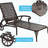Adjustable Reclining Aluminum Chaise Lounge with Wheels