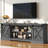 70.1" Farmhouse Electric Fireplace TV Stand with Sliding Barn Doors, Entertainment Center Media Console Fits Up to 80" TV, Storage Cabinets for Living Room-2060522159-2030403354