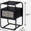 Table d'appoint noire avec plateau en verre