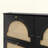 Mid-Century Narrow Design Tipping Bucket Shoe Cabinet with 4 Flip Drawers, Elegant Entryway Shoe Organizer with 4 Rattan Doors, Freestanding Shoe Rack with 2 Silvery Hooks for Hallway-279942092