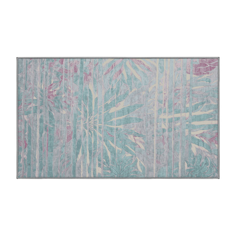 Machine Washable Gray Area Rug, Rectangle 2' x 3'