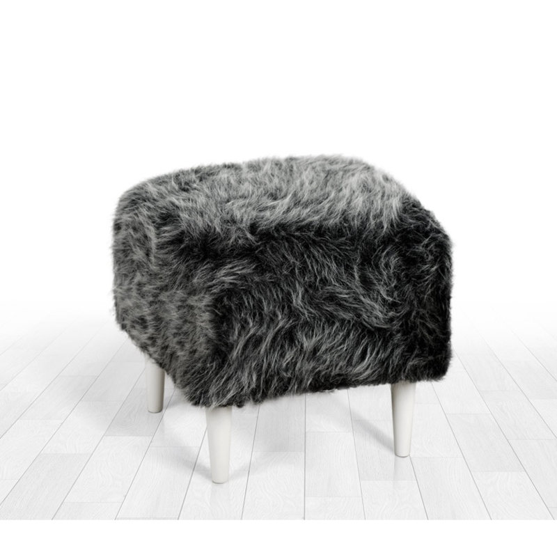 Repose-pieds Ahmora, 100 % polyester gris foncé