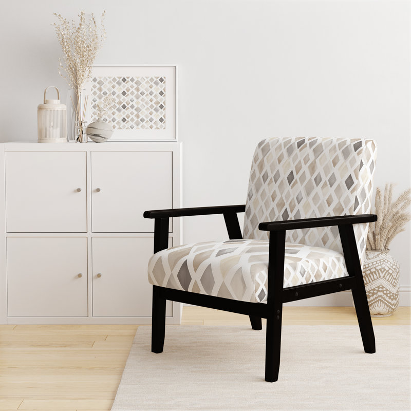Chaise rembourrée Modern, Accoudoirs carrés noirs