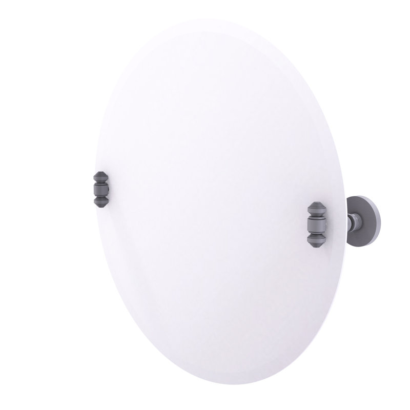 Miroir rond à inclinaison 22 po Gober, Gris mat