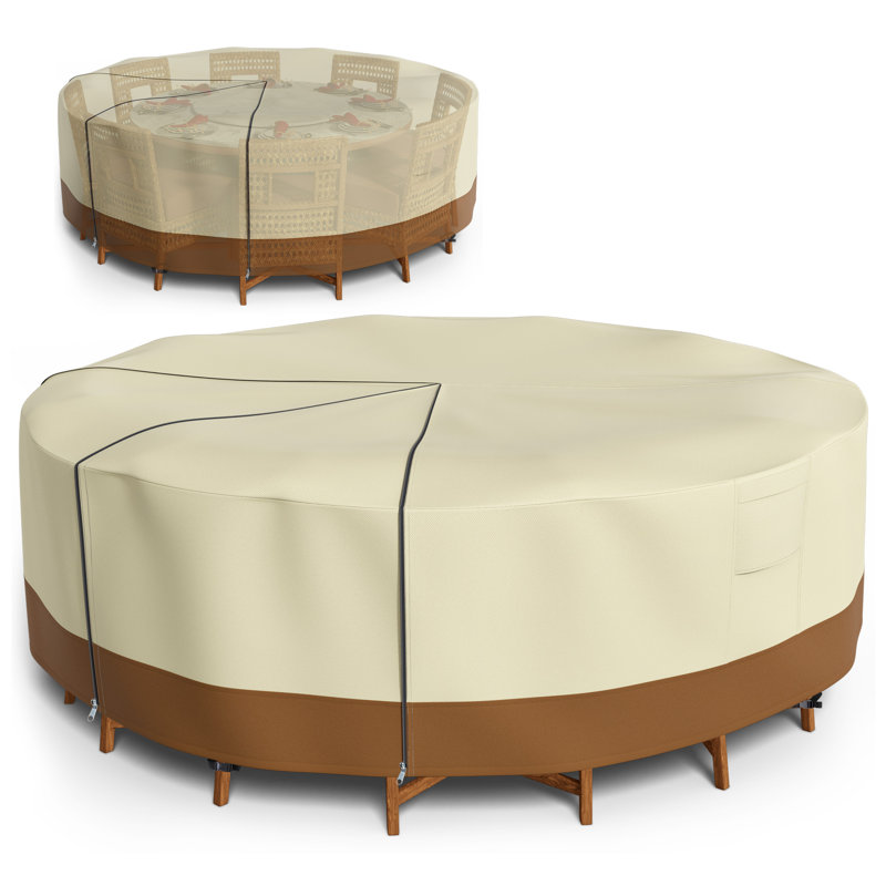 Outdoor Patio Dining Set Cover(Size Adjustable), 28" H x 72" W x 72" D