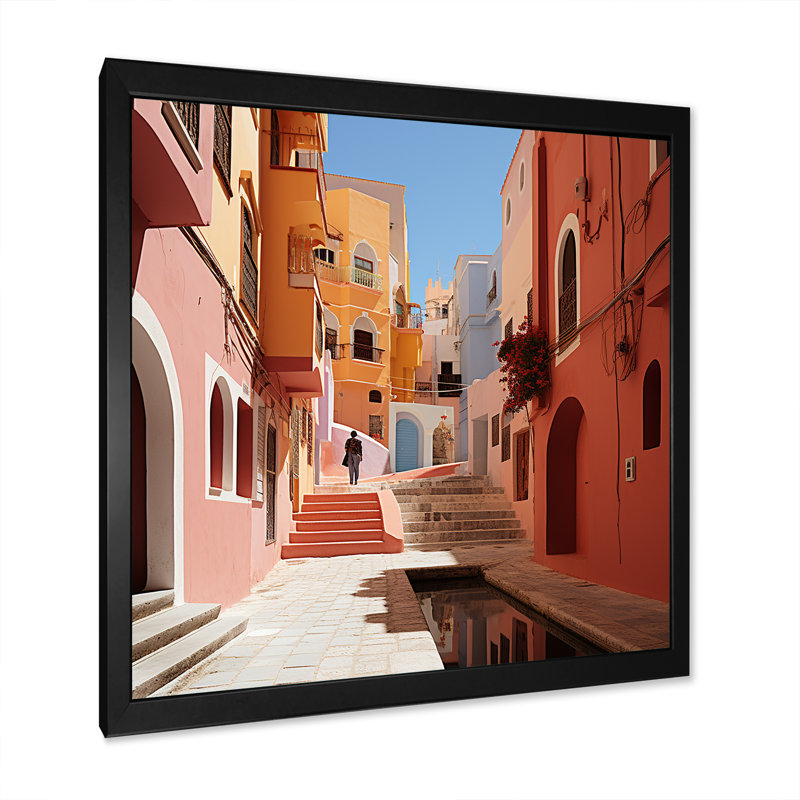 «Islam Medina Pop Art», reproduction d'art sur toile, Cadre simple noir, H 24 po x l 24 po x P 1 po