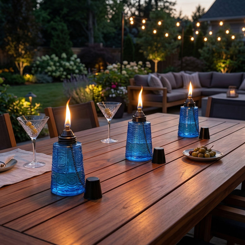 Torches Tiki Citronella, Bleu de cobalt