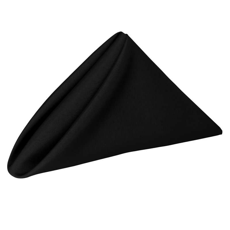 Polyester Square Napkin, Black, 20" x 20"