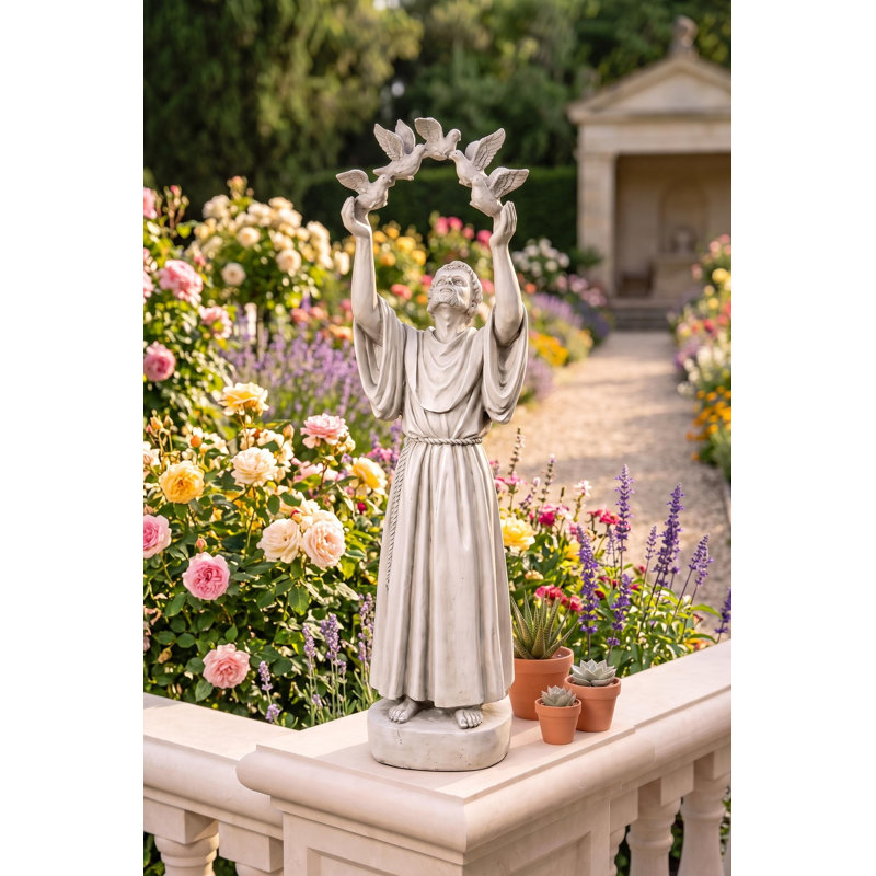 Statue de jardin colombe de Saint-François