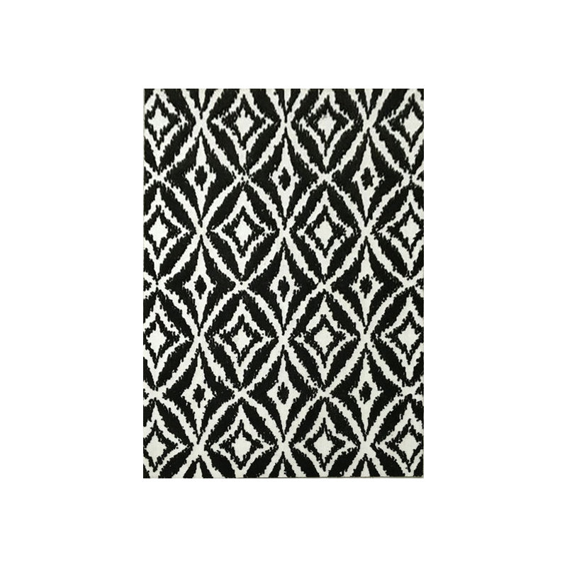 Tapis décoratif noir ikat gober, 5 pi 3 po x 7 pi 2 po