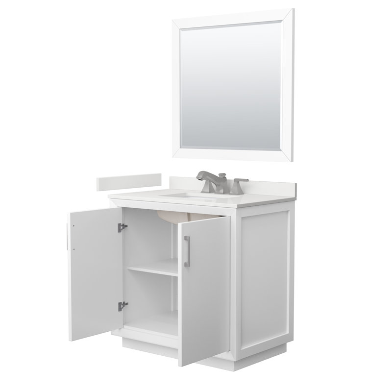 Strada 36'' W Single Vanity, WDX13361, White, Brushed Nickel