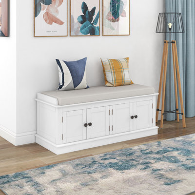 Chiang Storage Bench with 4 Doors & Adjustable Shelves