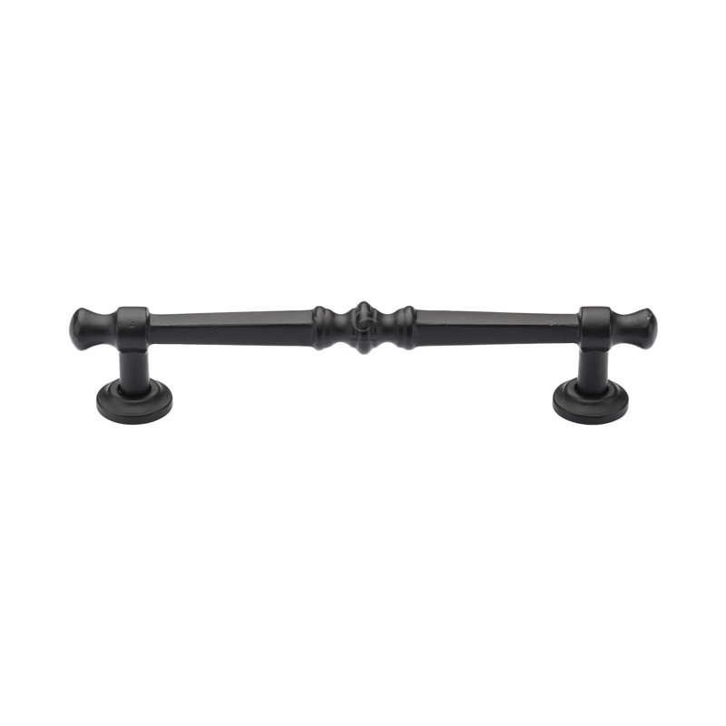Heritage Brass Matt Black Rustic Iron Cabinet Pull Kali Design, 17.9cm H x 2.5cm W x 2.1cm D