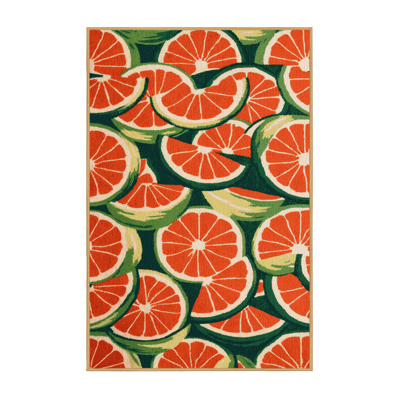  Washable Pomelo Fruits Area Rug, Runner 2' x 5'