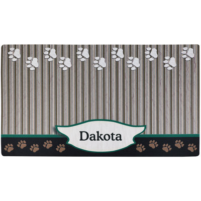 Personalized Pet Bowl Placemat, Feeding Mat For Dog & Cat - Absorbent Material & Waterproof Backing