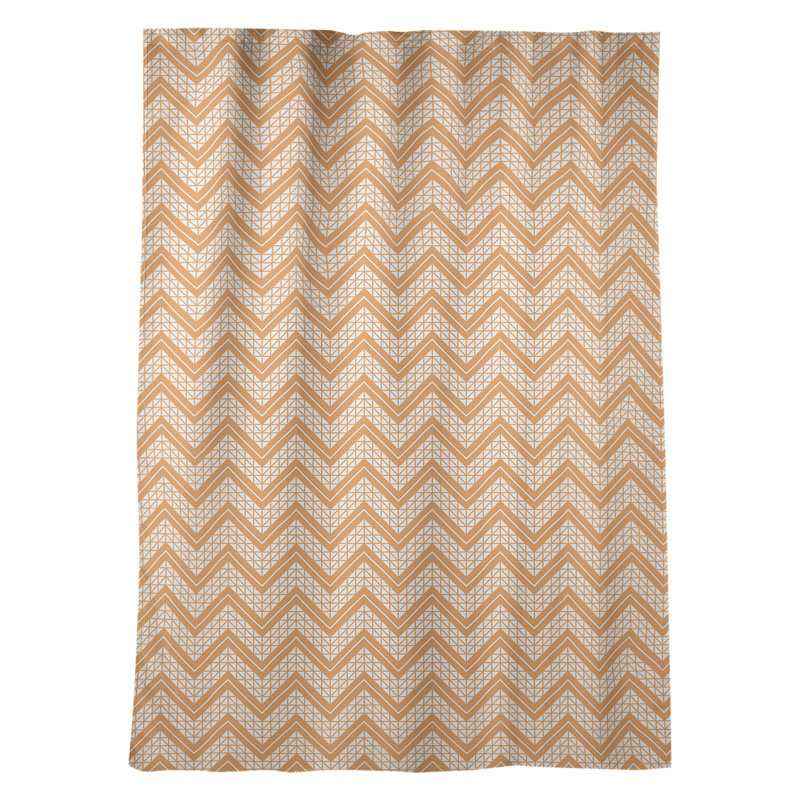 Stephenie Room Darkening Curtain Single Panel, Orange/White