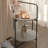 Folding Haarlem Side Table 2-Tier Cement Finish Wood Top, Industrial Metal 18 Duo End Table with Handle-133952407