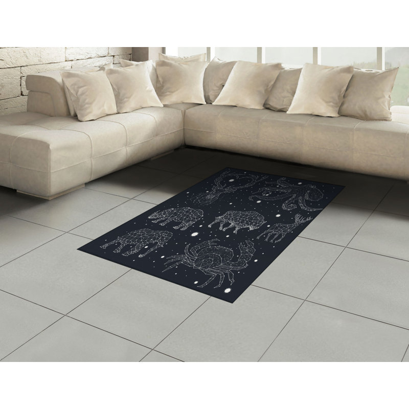 Octopus High Density Long Fiber Poly Threads Decorative Area Rug Carpet, Rectangle 4' x 5'8"