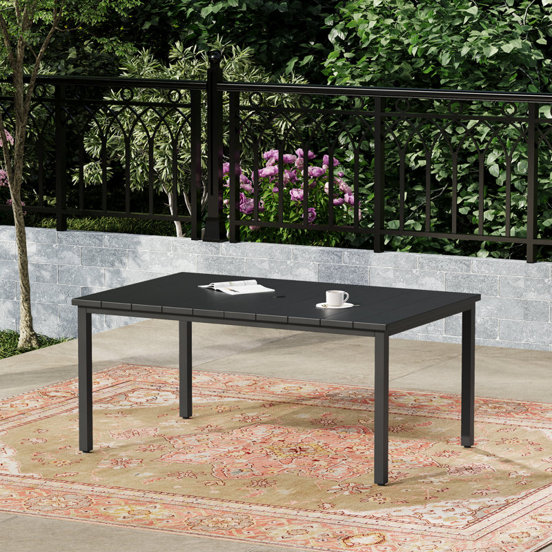 Outdoor Rectangular Dining Table, Black