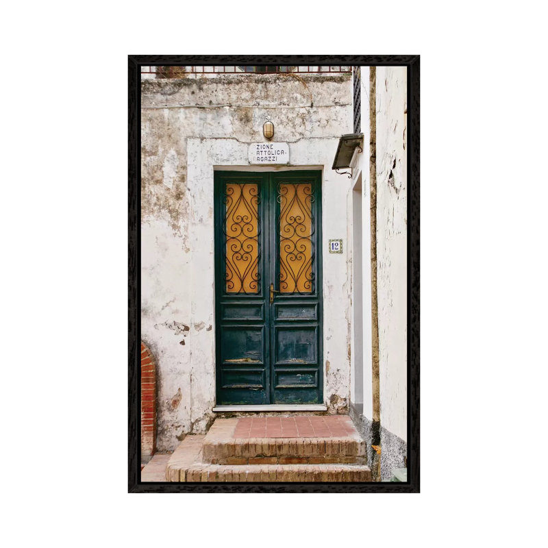 Italian Door No 12 by Susan Vizvary - Print on Canvas, 66.04 cm H x 45.72 cm W, Black Framed