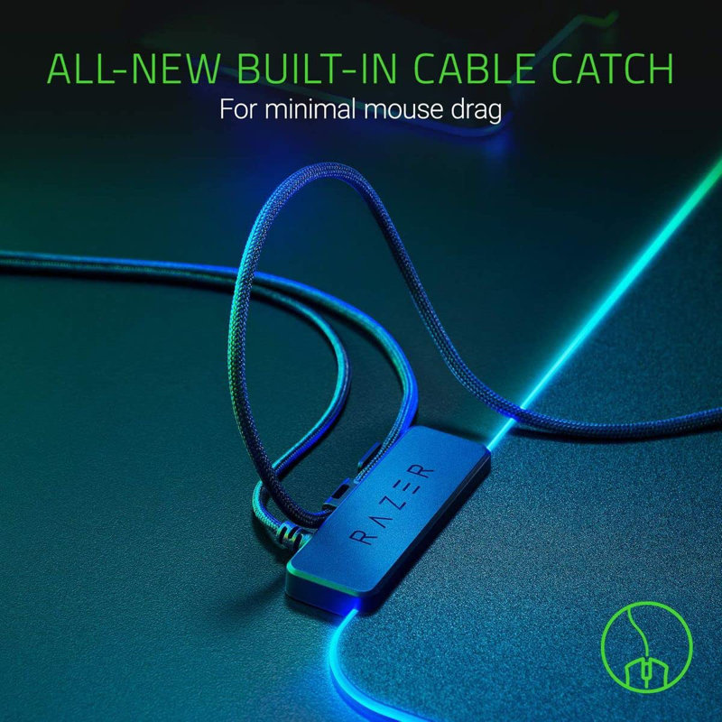 RGB Gaming Mouse Pad: Built-In Cable Management, Balanced Control & Speed, Non-Slip Rubber Base