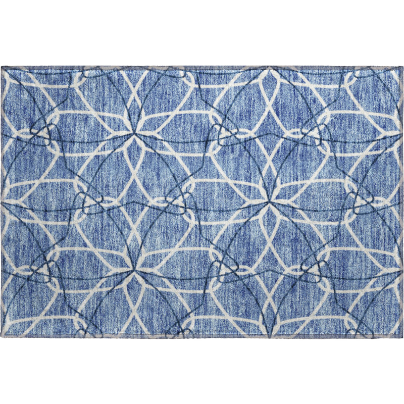 Premium Machine Washable Prisco Denim Rug, Rectangle 1'8" x 2'6"